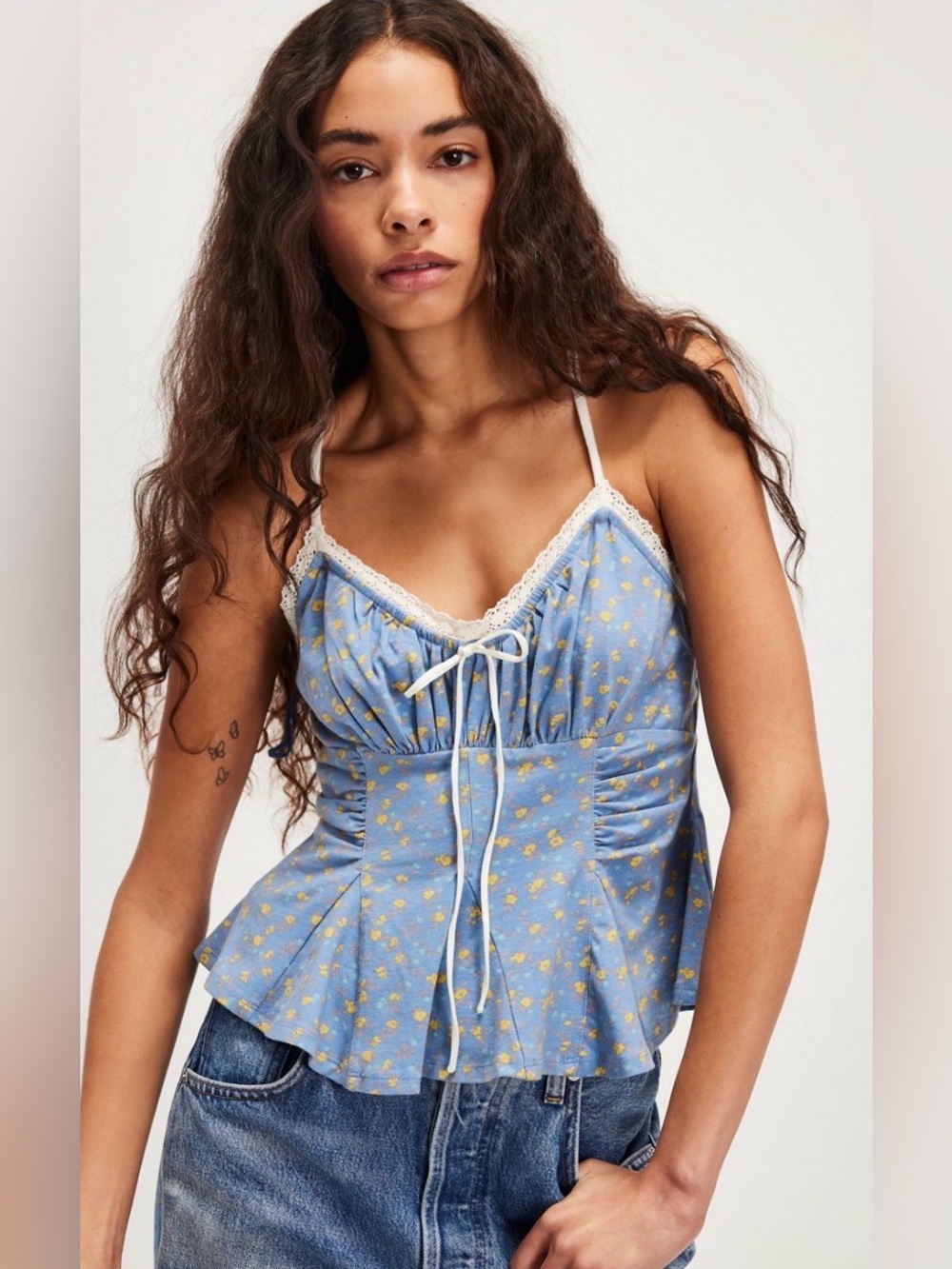 Free People Sami Tank in Allure Blue Combo, XL, NWT